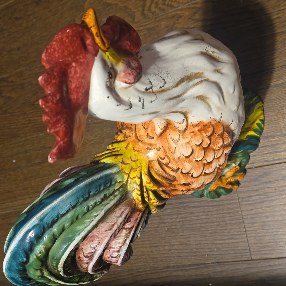 Sur La Table Italian Hand-Painted Ceramic Rooster, Size 12"x5"x15",Retail 399,99 - Picture 2 of 9